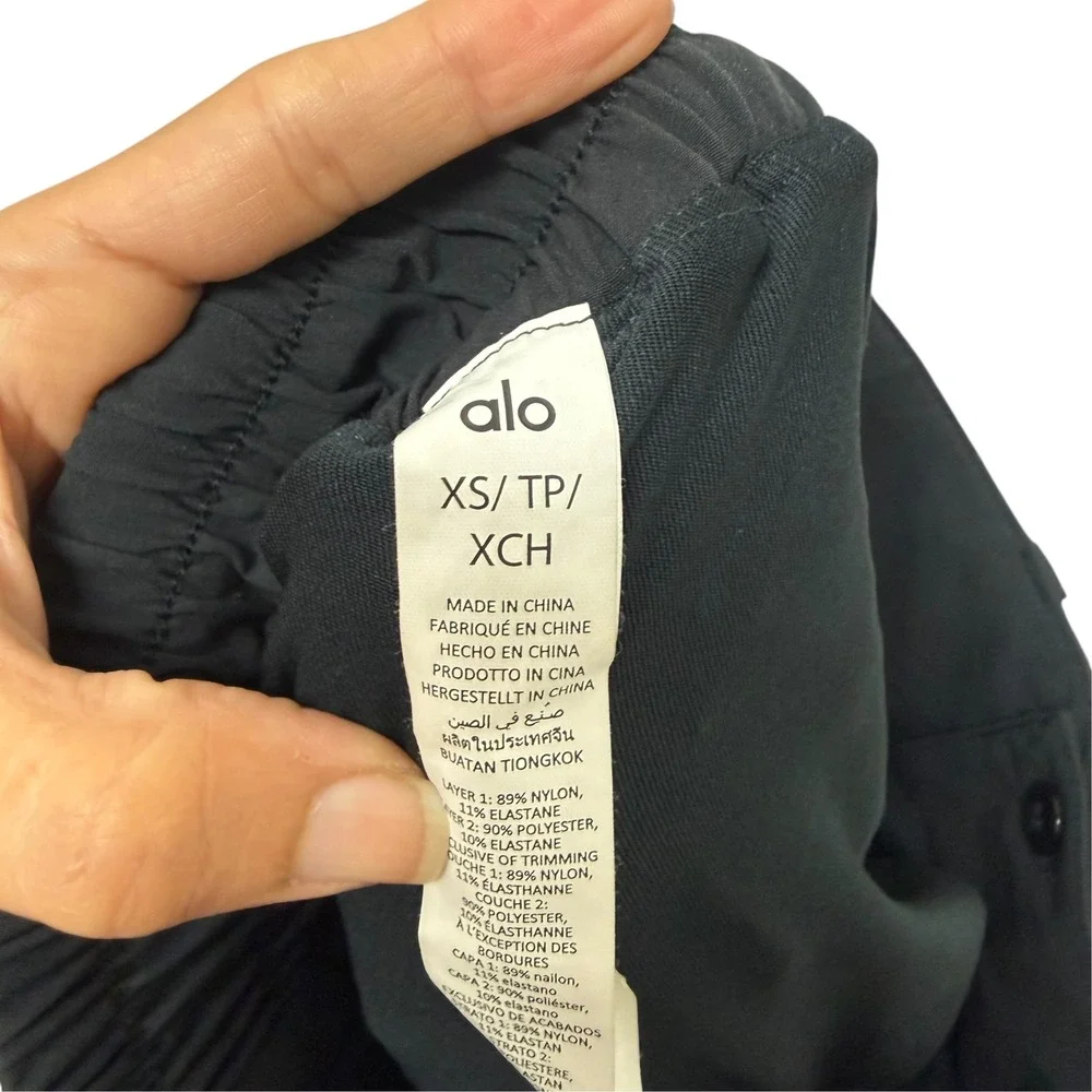 Alo Yoga Tennis Skirt Black Athletic Pleated Skort XS Woven Mini Skirt